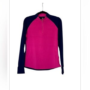 EP New York Navy & Hot Pink Quarter zip Long sleeved pull over size Medium